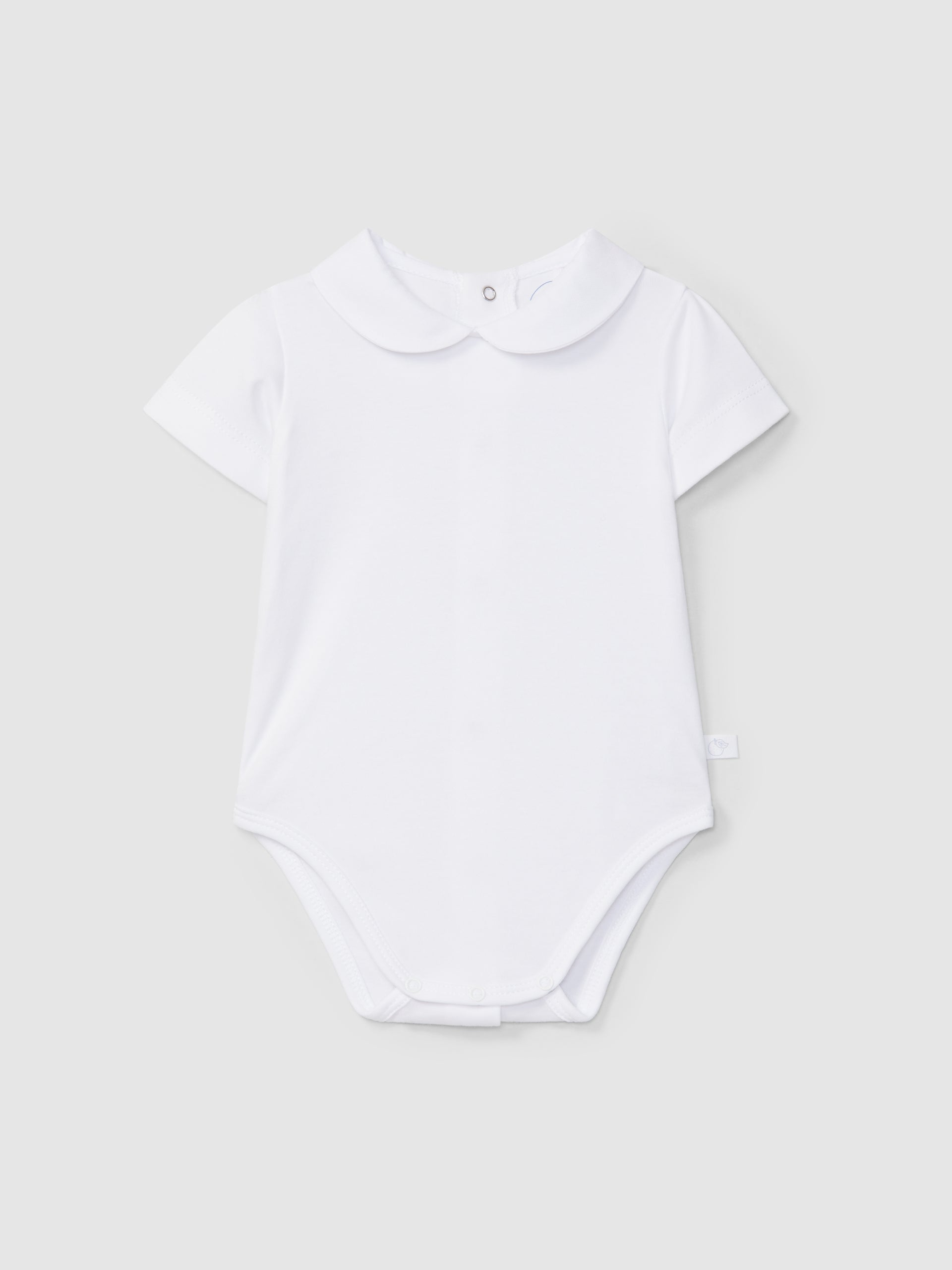 Short sleeve bodysuit with round fabric collar