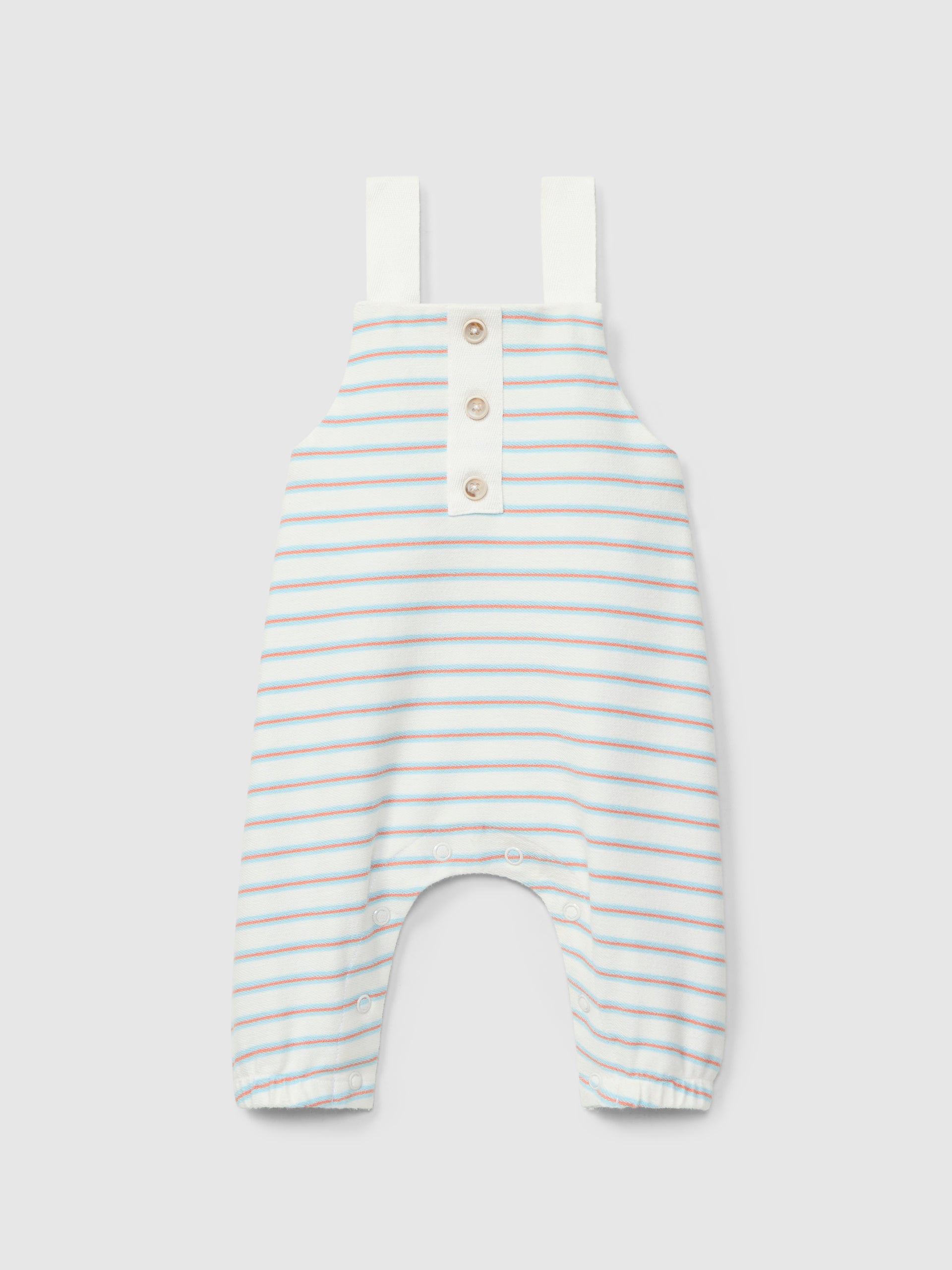 Multicolor Striped Plush Overalls