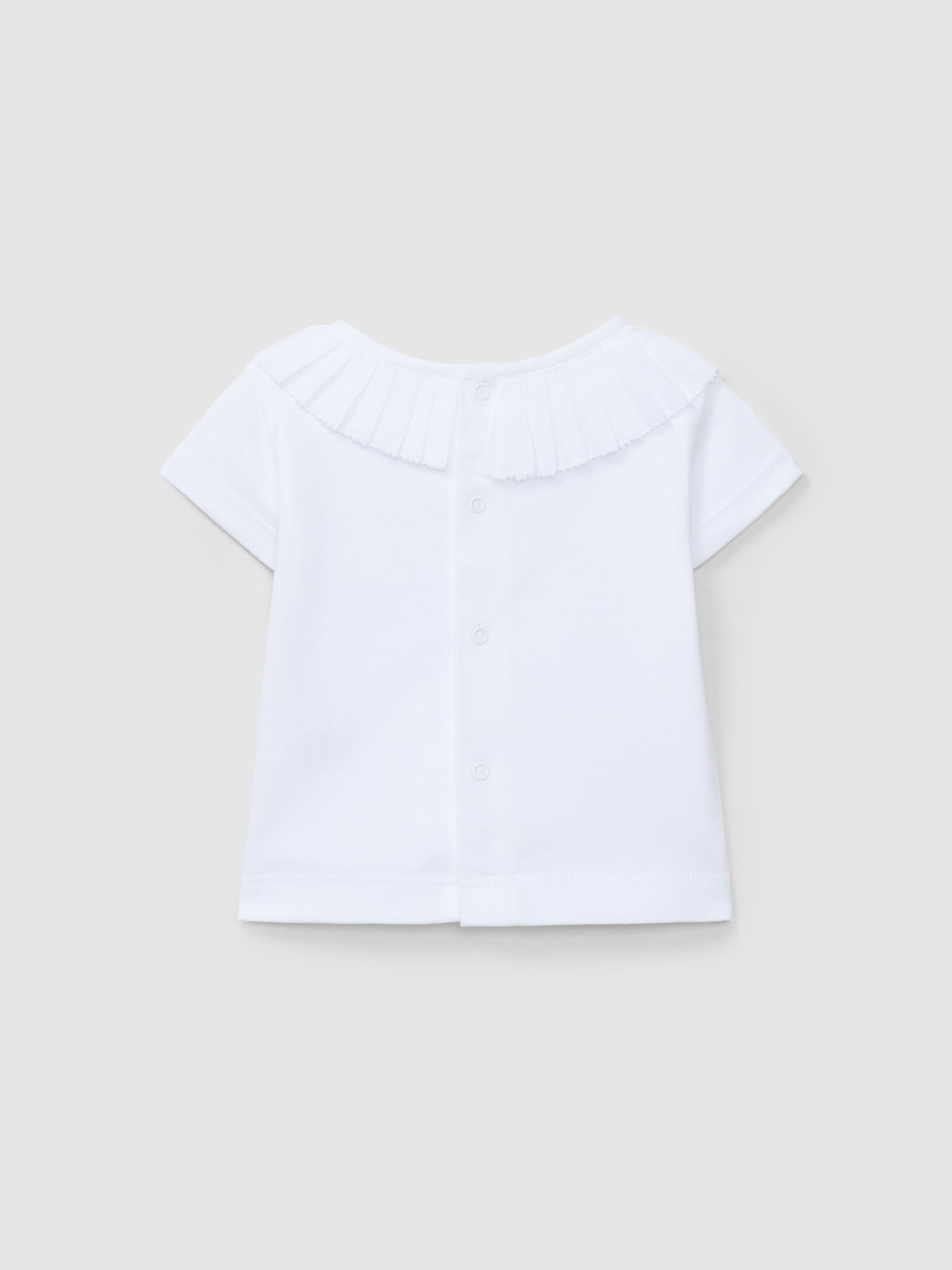 T-shirt à manches courtes avec col plissé