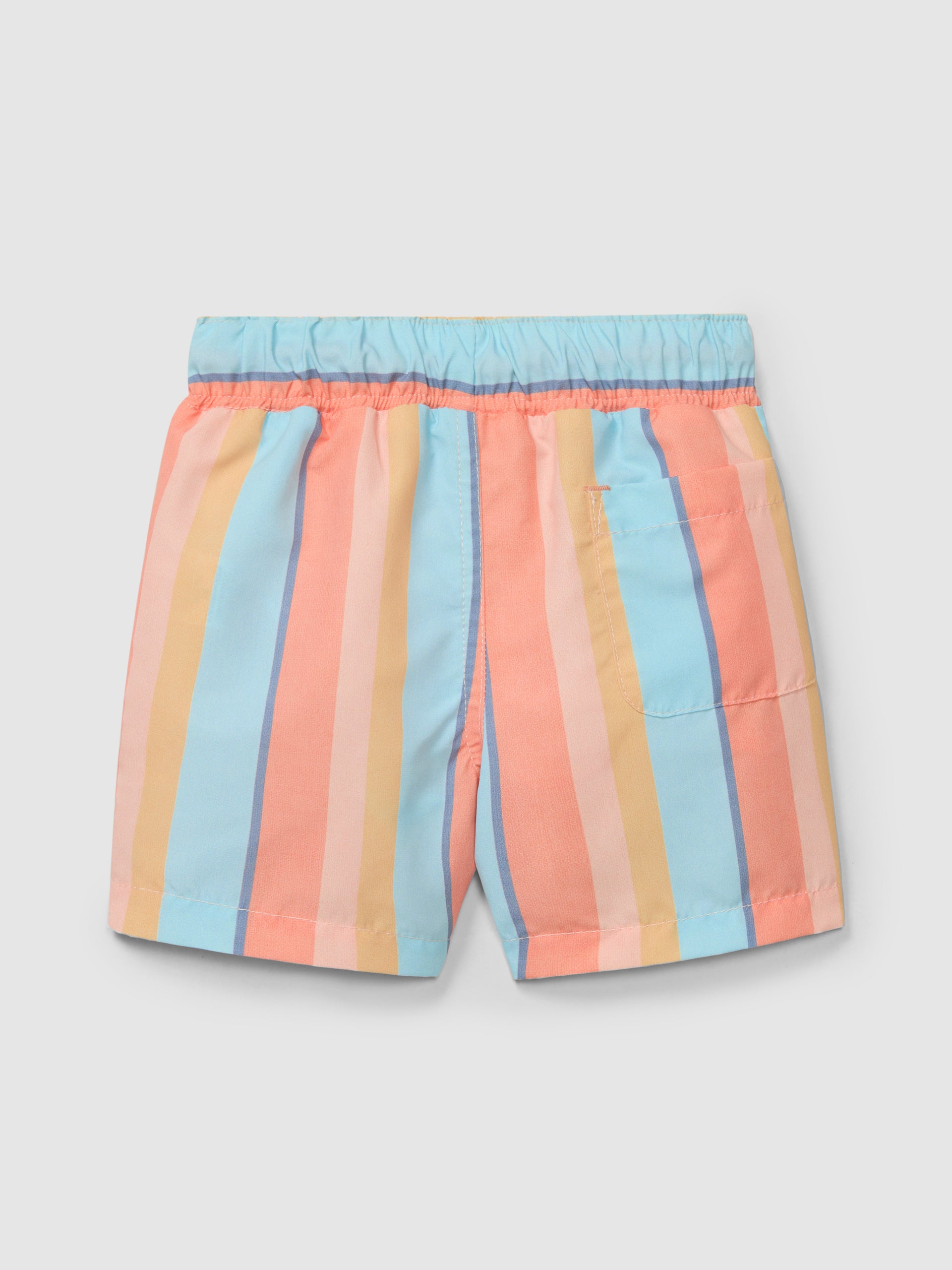 Short de bain à rayures multicolores
