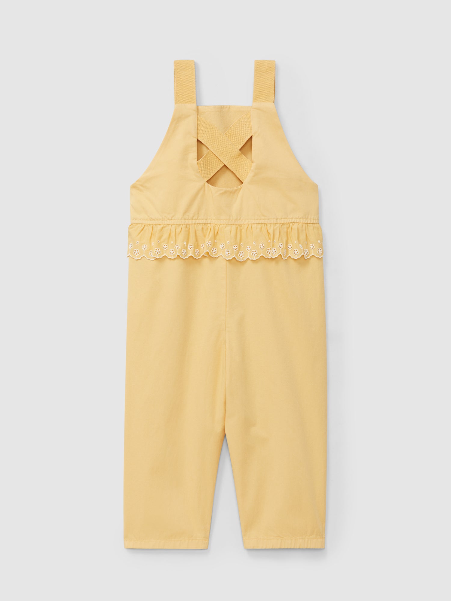 Dungarees with English Embroidery Ruffle Detail