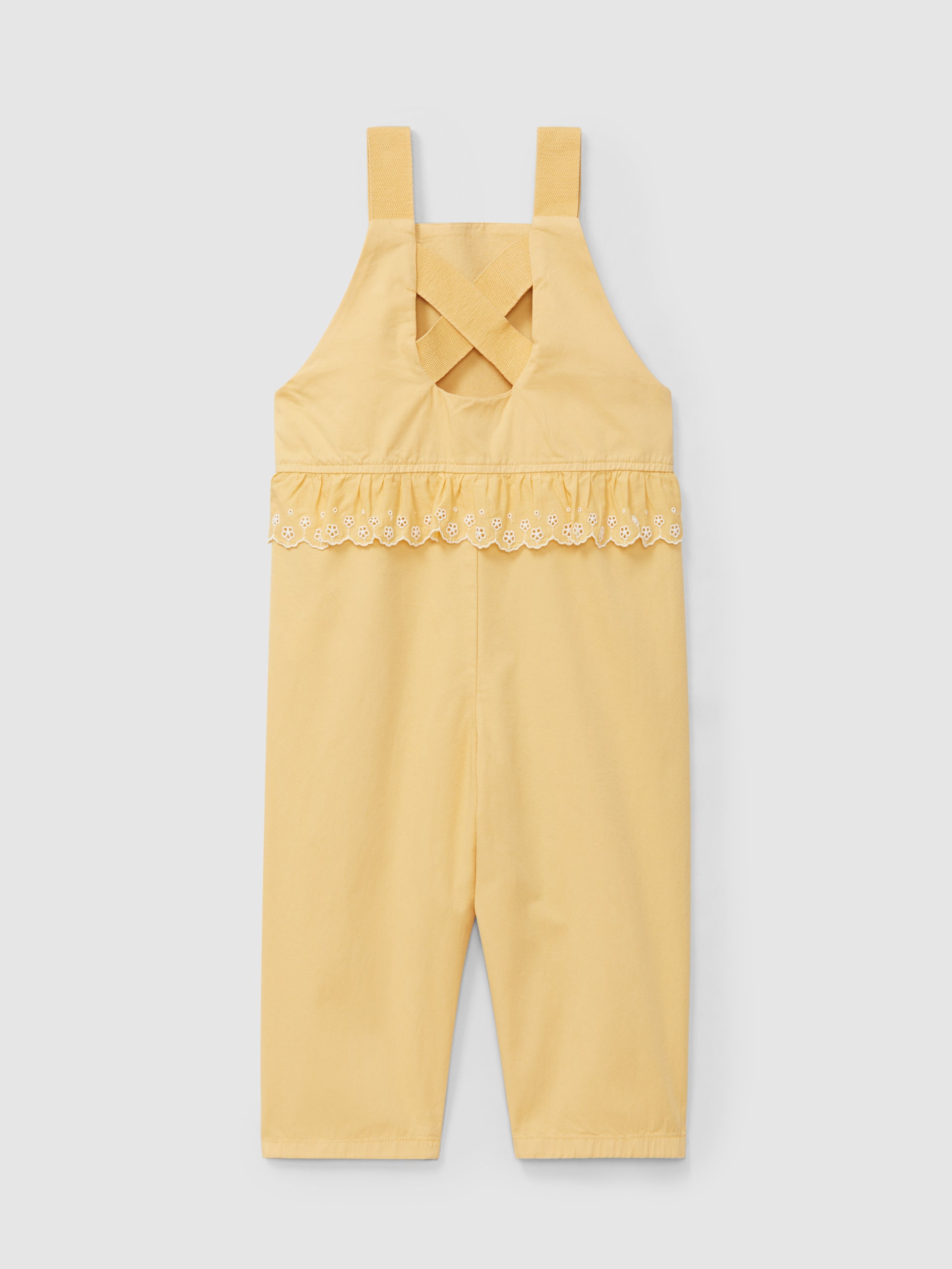 Dungarees with English Embroidery Ruffle Detail