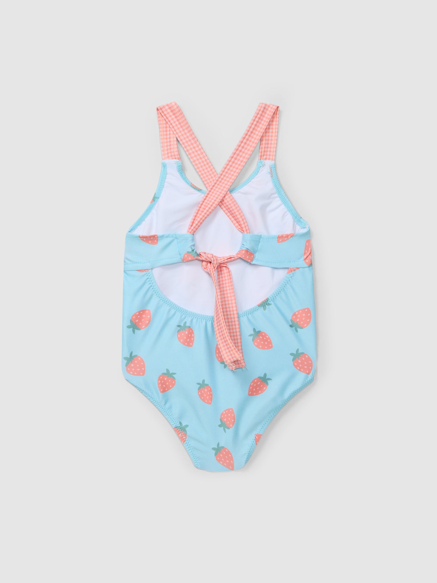 Strawberries and Vichy Check Swimsuit