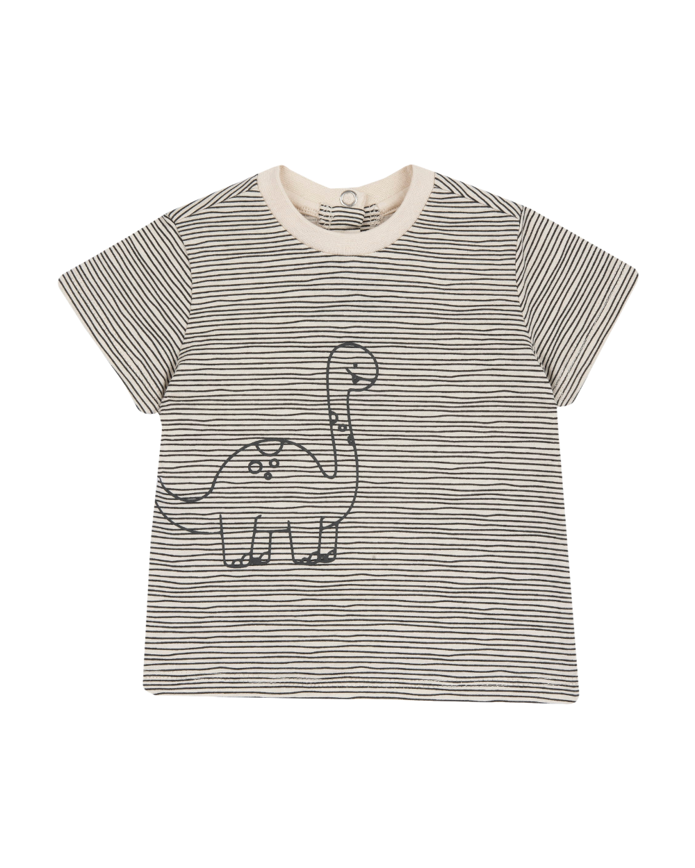 T-shirt Riscas com Dinossauro