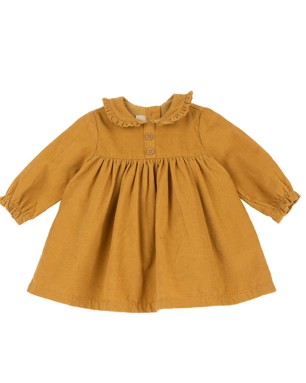 Microcorduroy dress with collar.