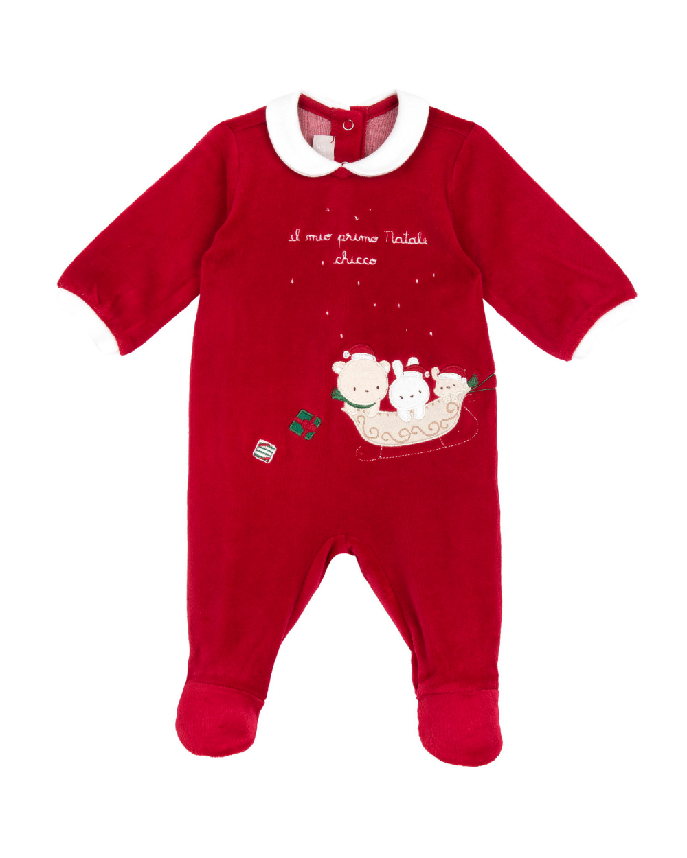 Babygrow de Veludo com Gola Natalício