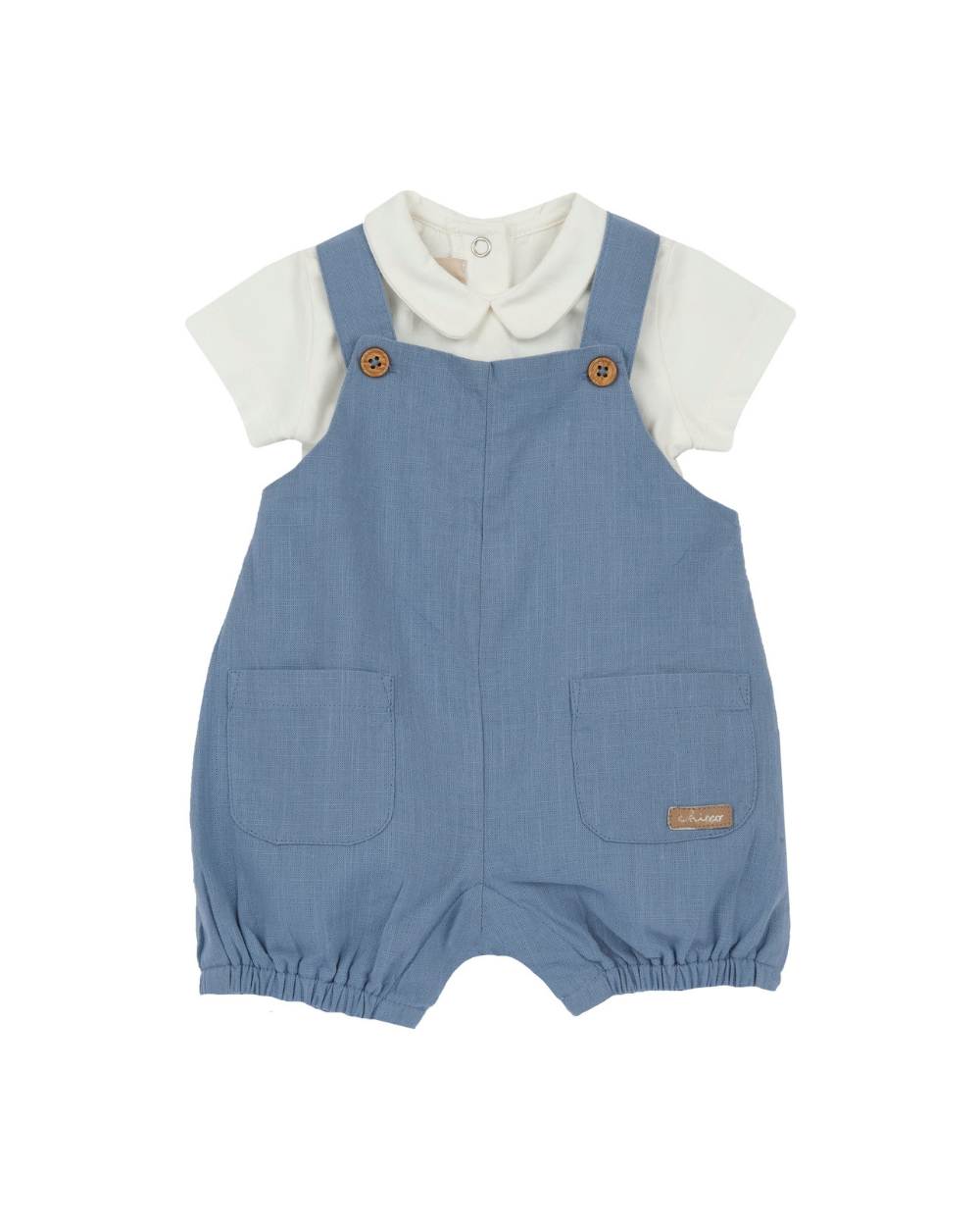 Conjunto Body e Jardineiras Efeito Linho