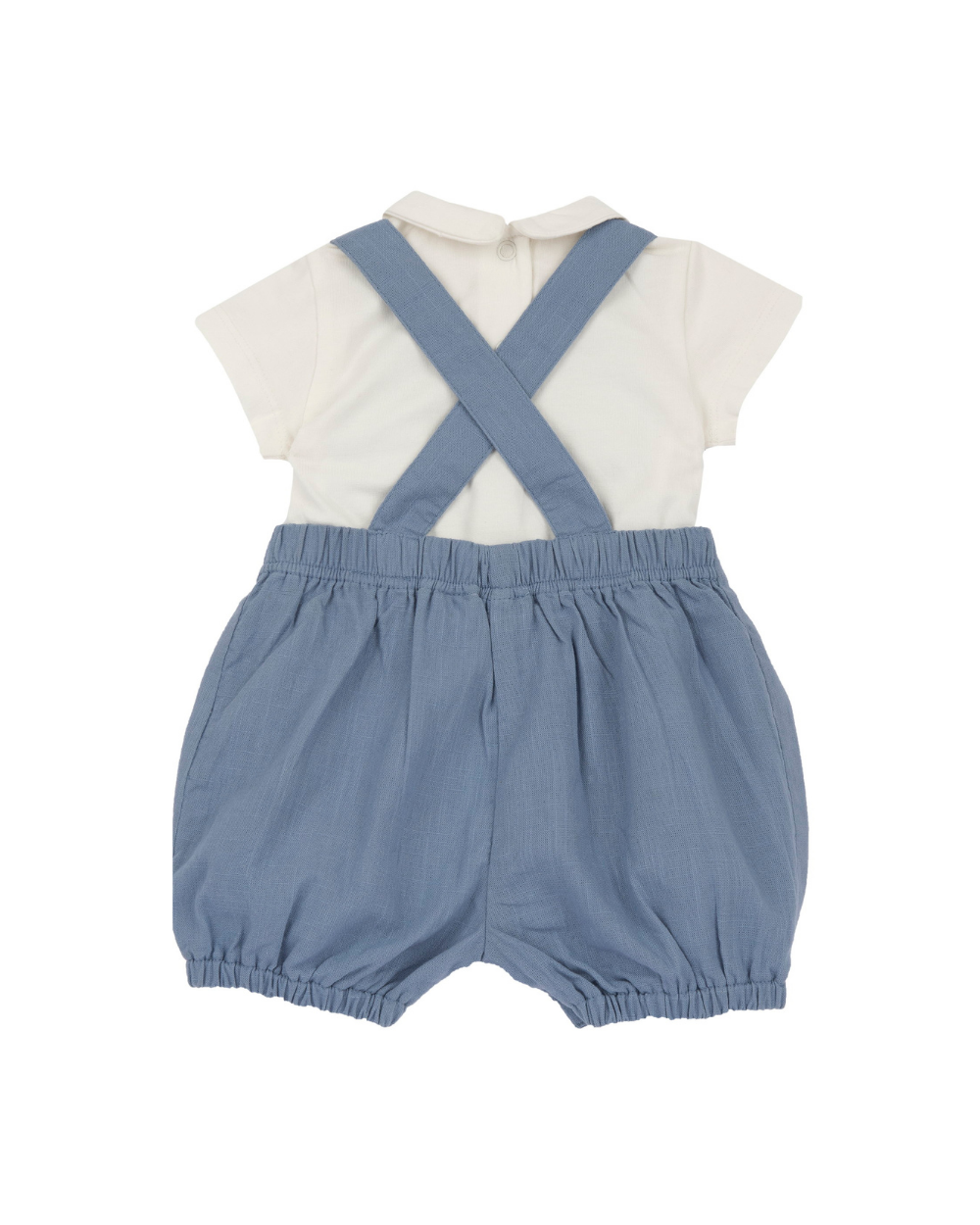 Conjunto Body e Jardineiras Efeito Linho