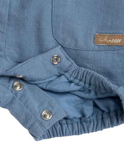 Conjunto Body e Jardineiras Efeito Linho