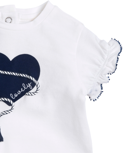 T-shirt Estampado Coração Azul