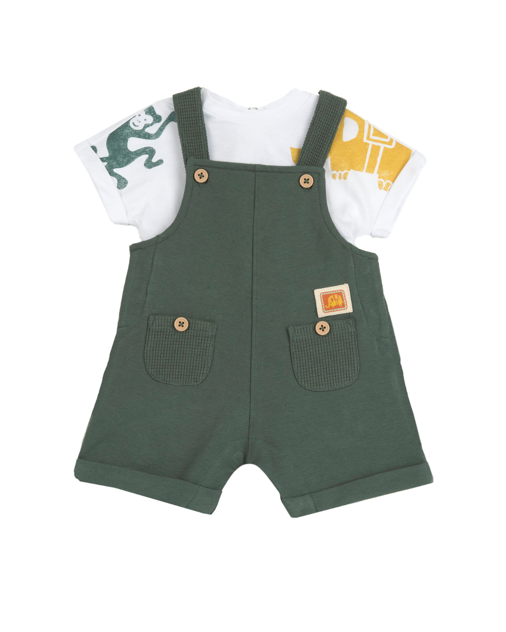 Conjunto Jardineira/T-shirt Algodão