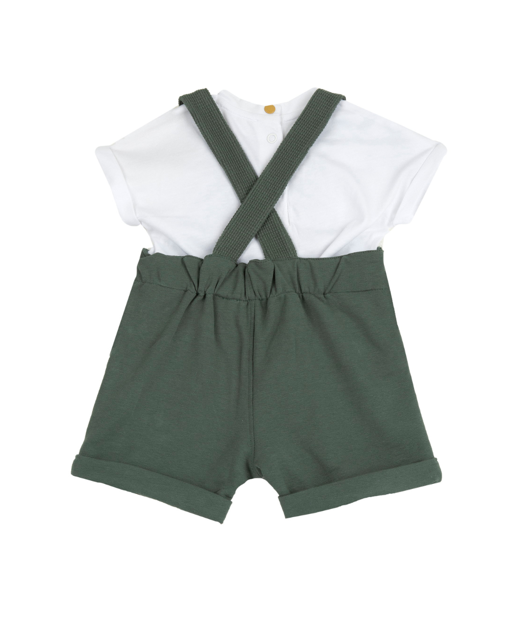 Conjunto Jardineira/T-shirt Algodão