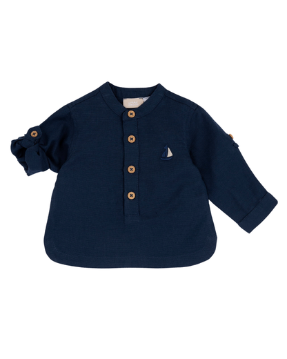 Camisa Azul Escura Barquinho
