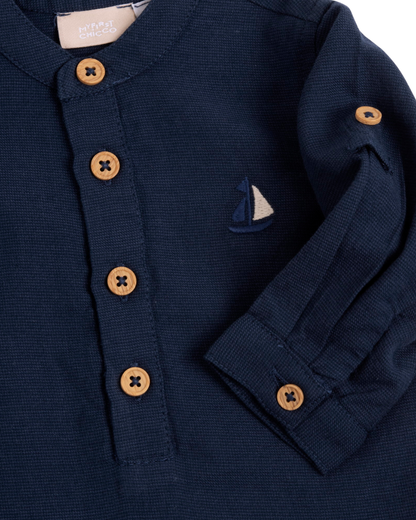 Camisa Azul Escura Barquinho