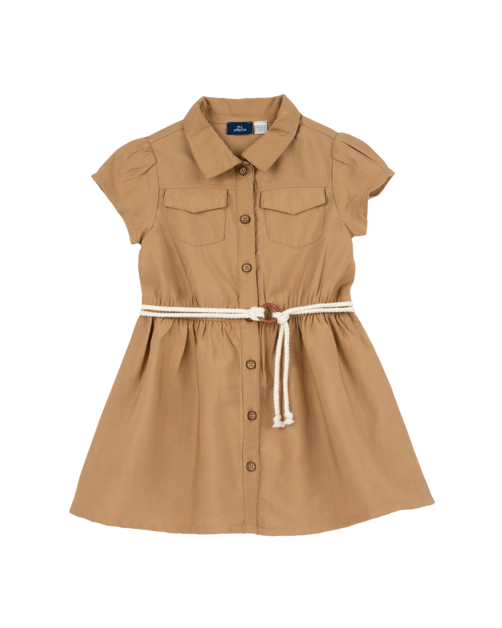 Vestido em Sarja Camel