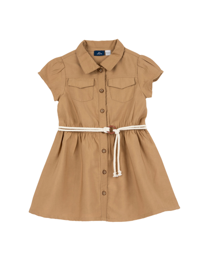 Vestido em Sarja Camel