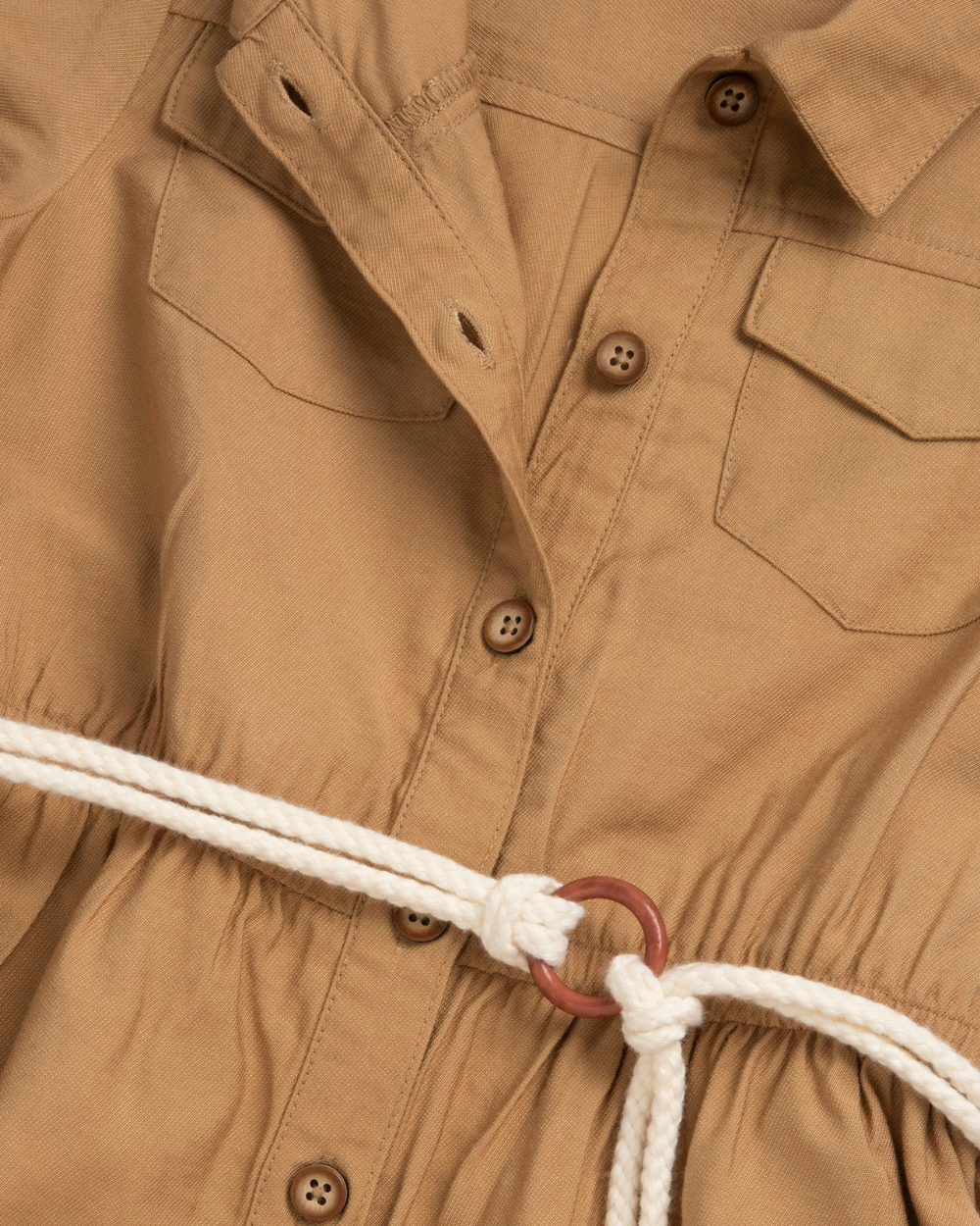 Vestido em Sarja Camel