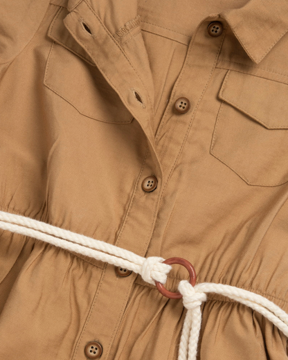 Vestido em Sarja Camel