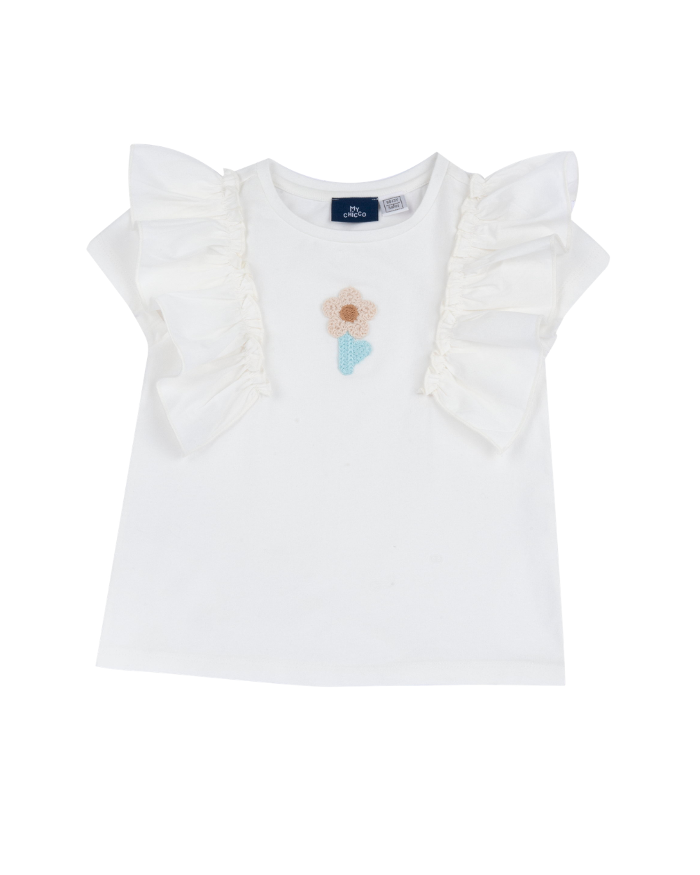 T-shirt com Aplicação de Flor