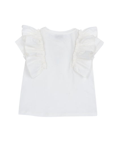 T-shirt com Aplicação de Flor