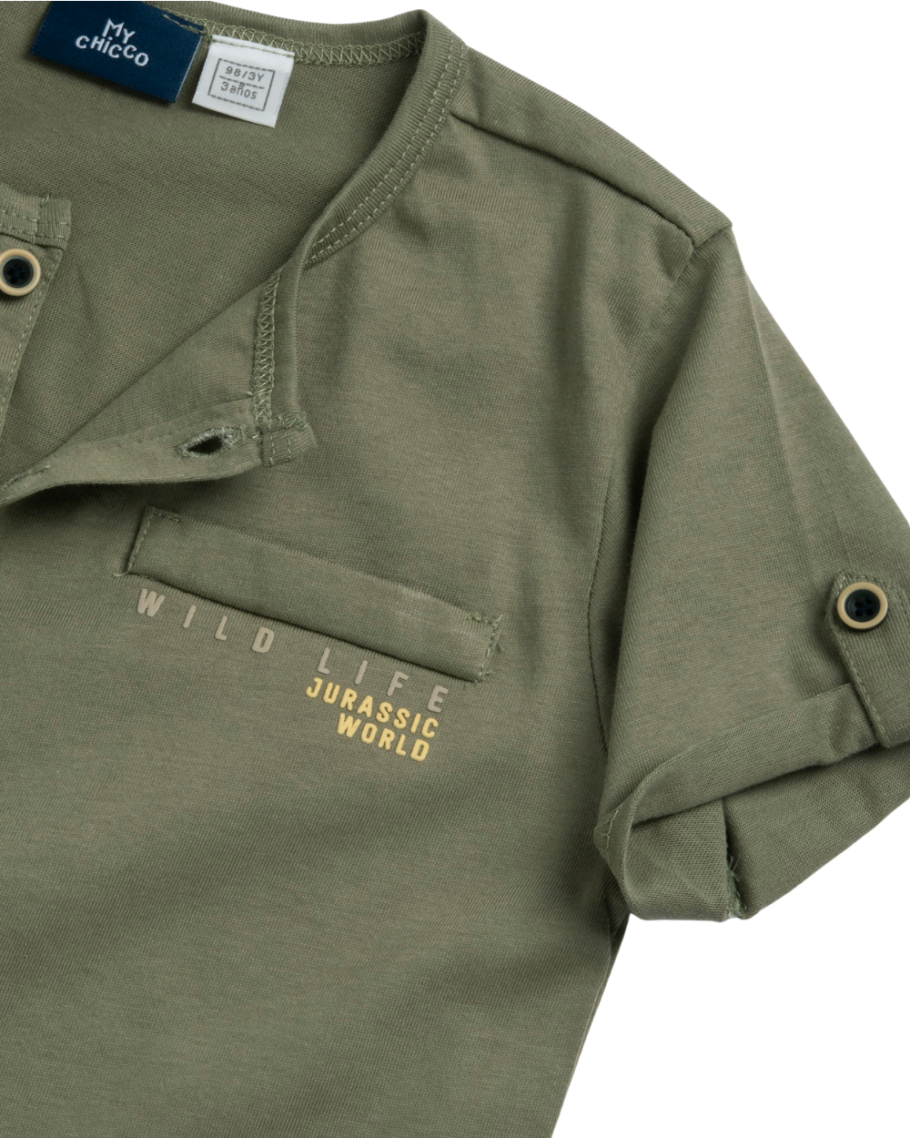 T-shirt de Algodão Verde Seco