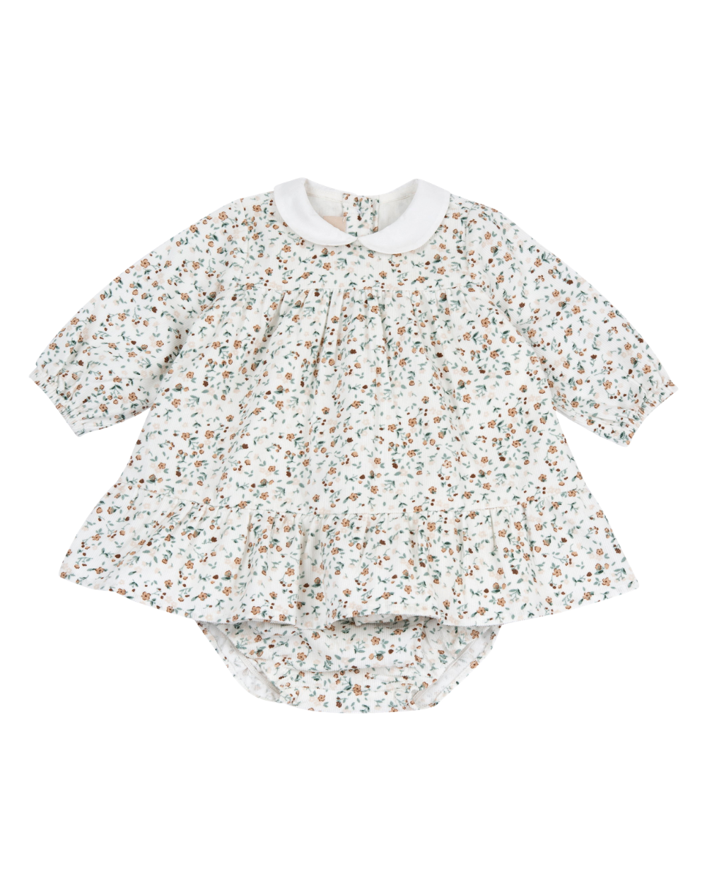 Vestido com Tapa Fraldas Estampado Flores