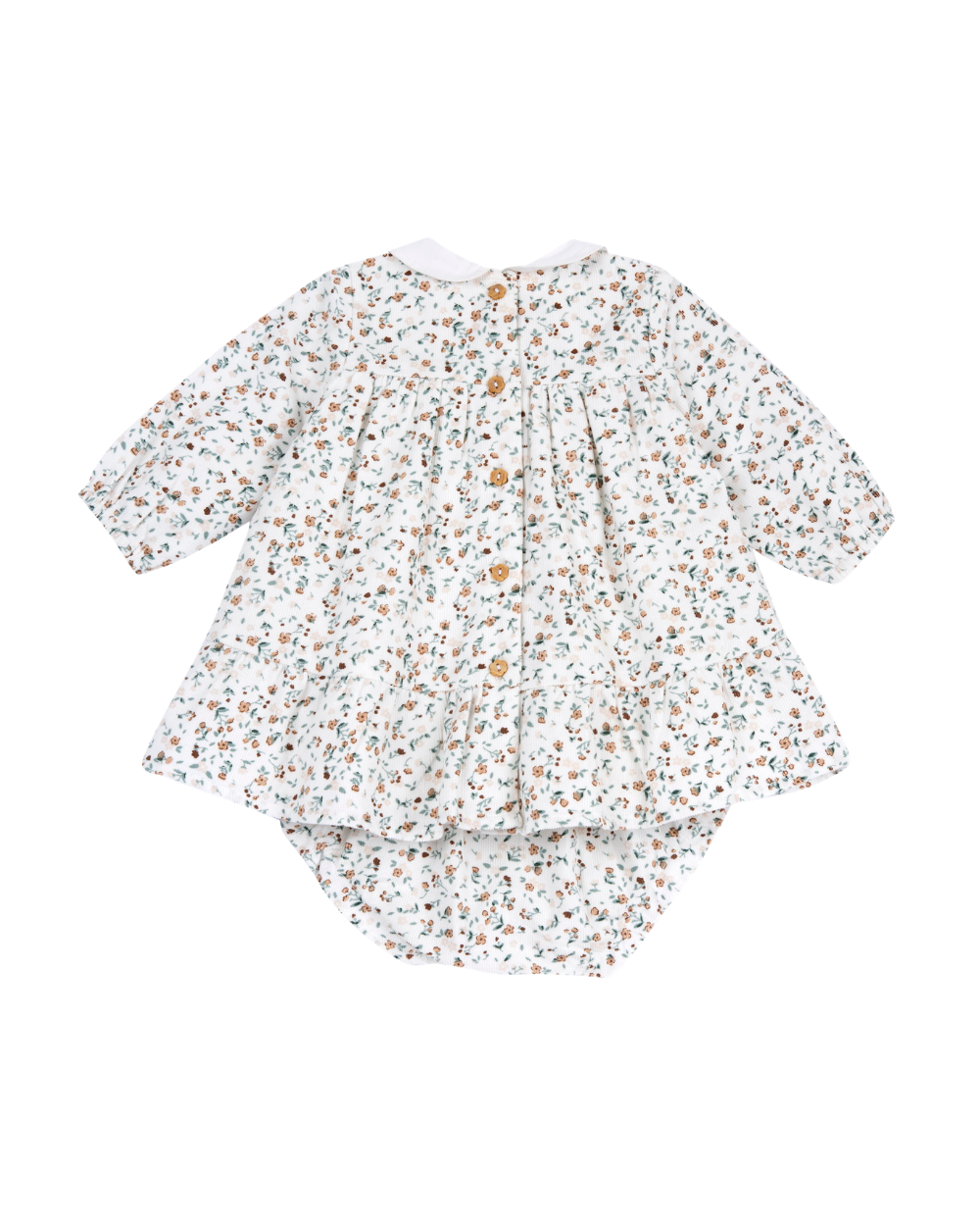 Vestido com Tapa Fraldas Estampado Flores