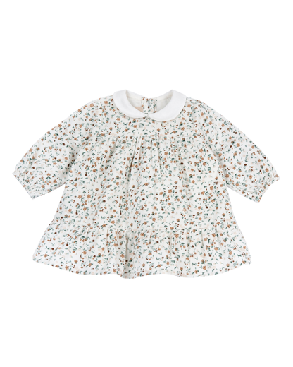 Vestido com Tapa Fraldas Estampado Flores