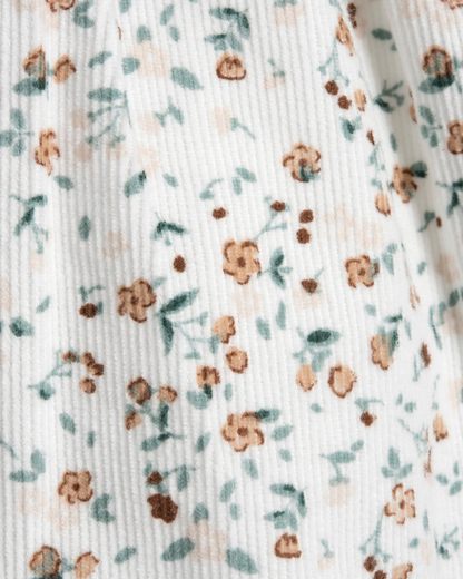 Vestido com Tapa Fraldas Estampado Flores