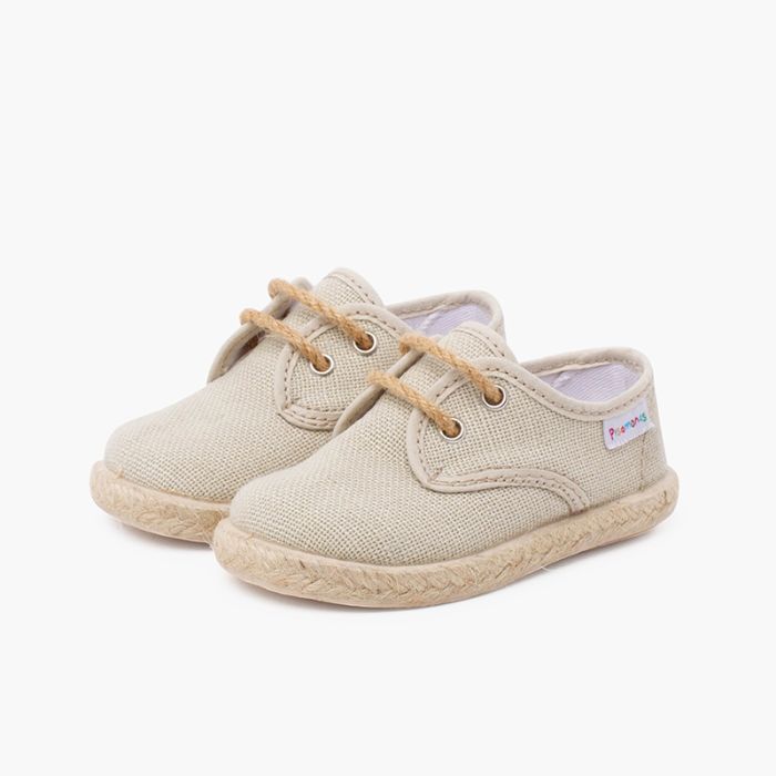 Linen Bluchers with Laces