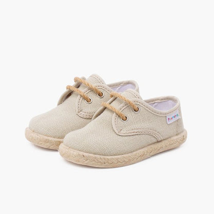 Linen Bluchers with Laces