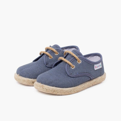 Linen Bluchers with Laces