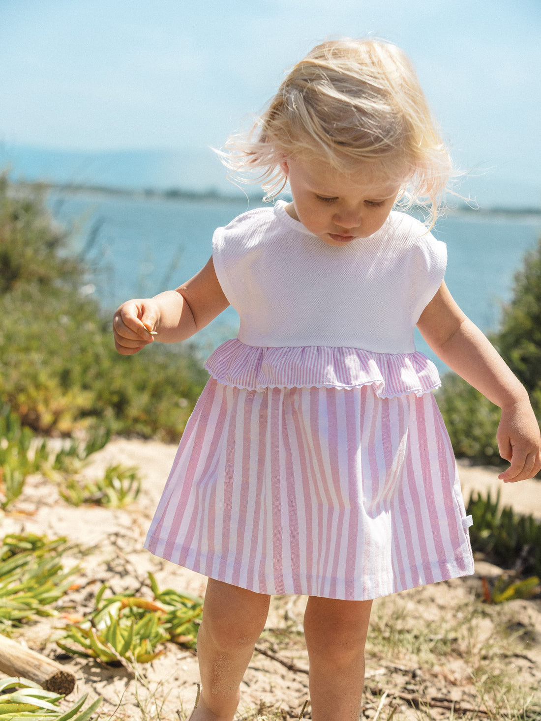 Vestido Piqué e Oxford de Riscas