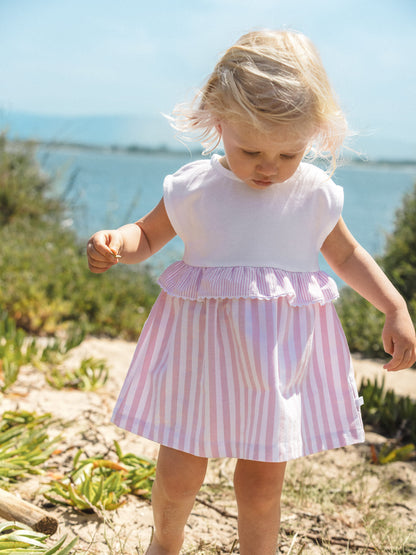 Vestido Piqué e Oxford de Riscas
