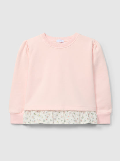 Sweatshirt Felpa com Folho de Tecido