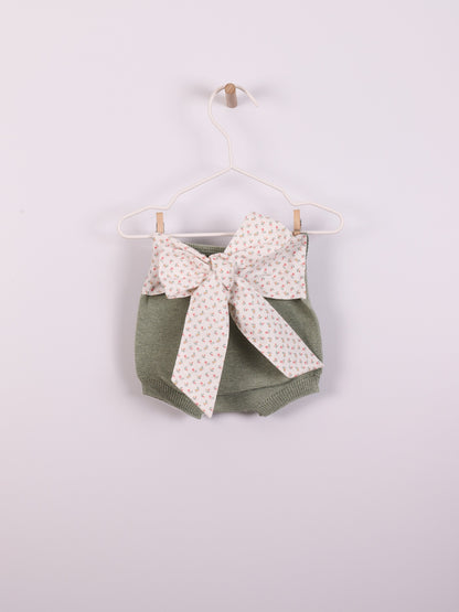 Knitted Diaper Cover with Bow