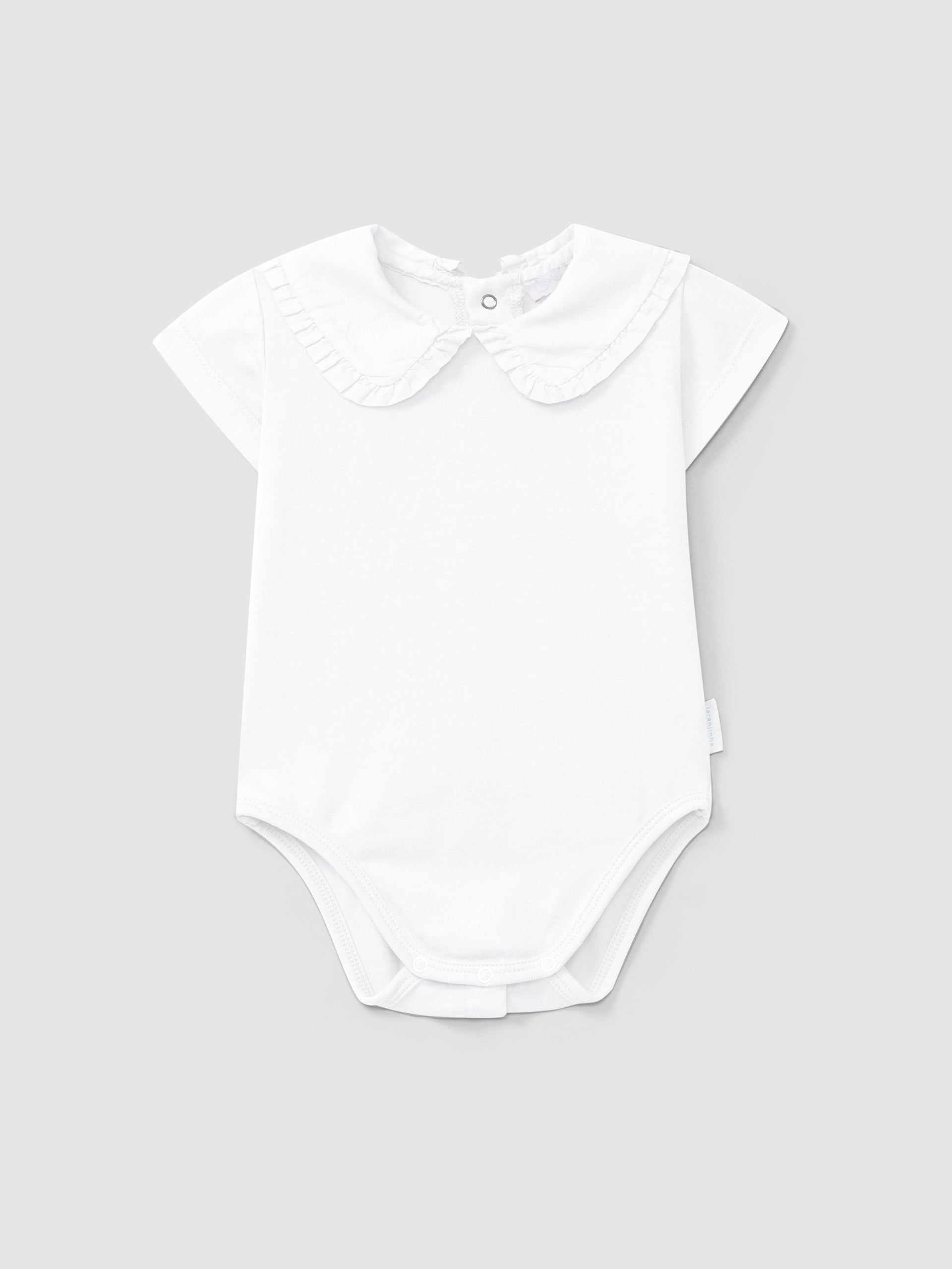 Fabric Collar Bodysuit with Ruffle Detail