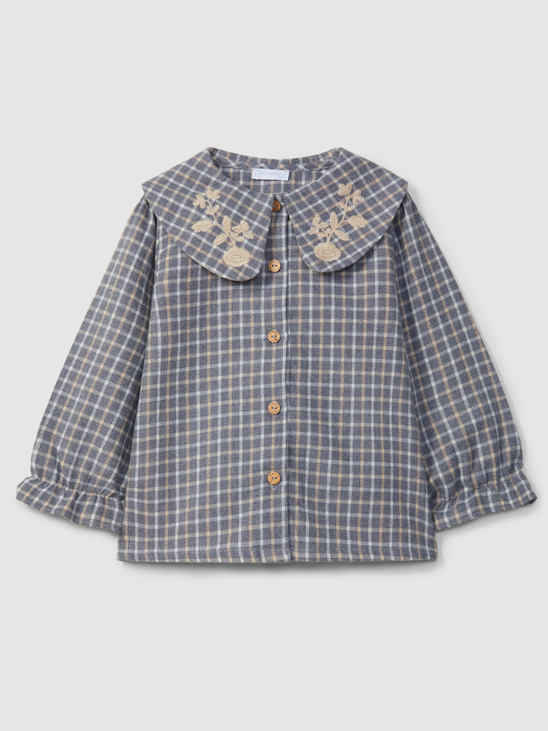 Blusa Xadrez Bordado Fio de Lã
