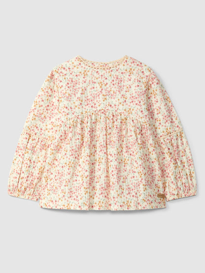 Floral Blouse with Lace Details