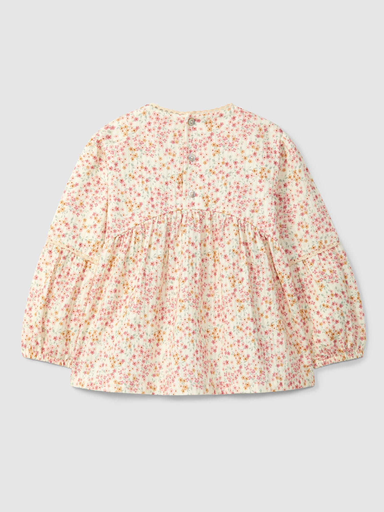 Floral Blouse with Lace Details