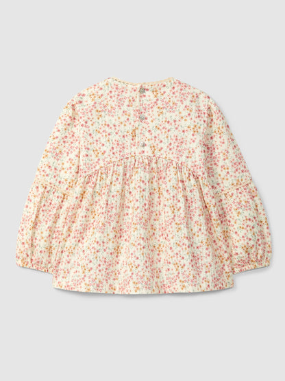 Floral Blouse with Lace Details