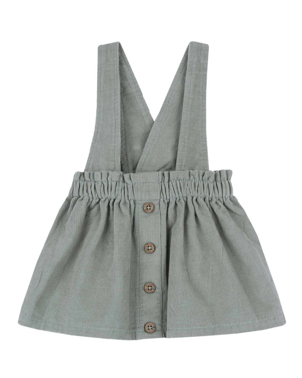 Skirt with bib in corduroy velvet