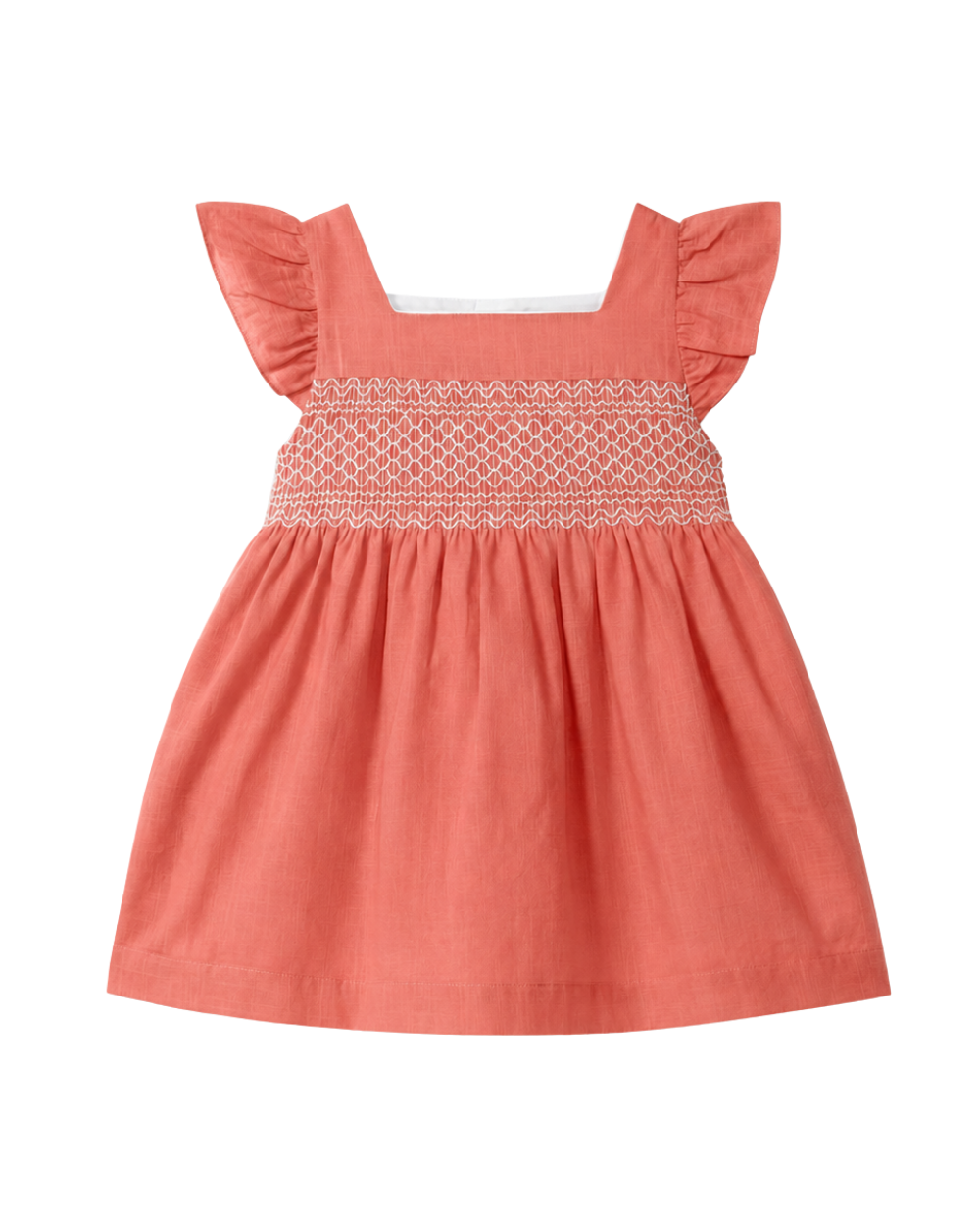 Vestido Algodão Texturado Smocks