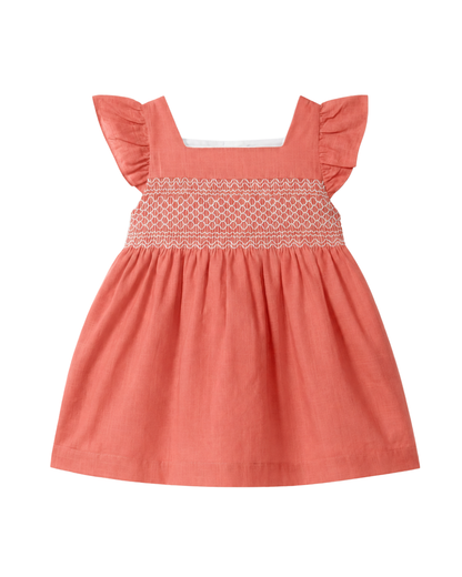 Vestido Algodão Texturado Smocks
