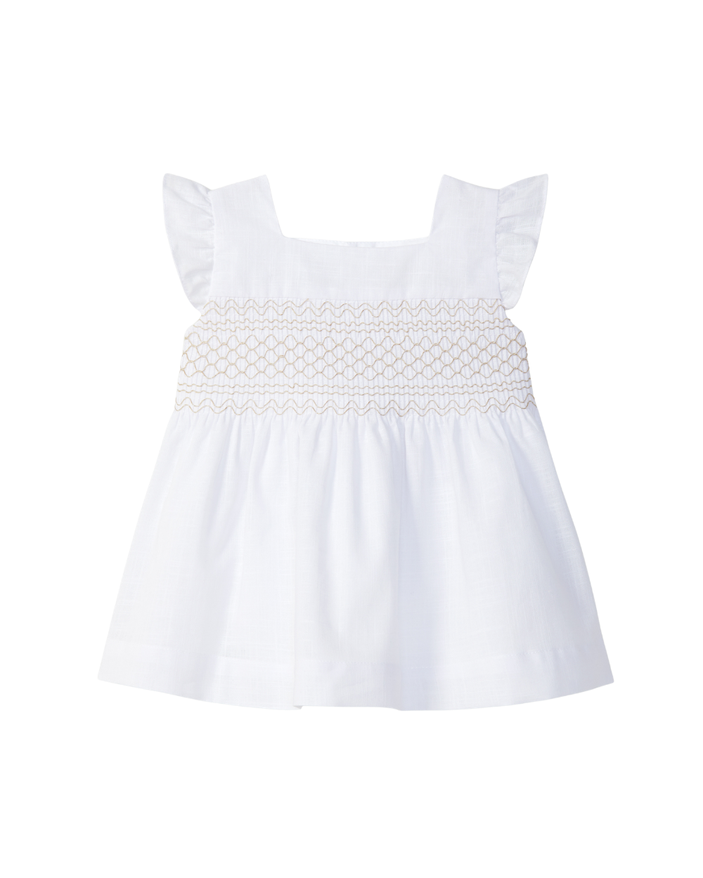 Vestido Algodão Texturado Smocks