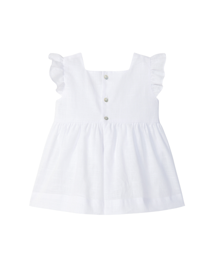 Vestido Algodão Texturado Smocks