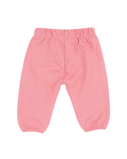 Calças de Algodão Cardado Rosa Forte