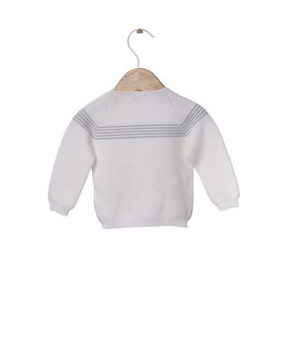 Camisola Riscas Tricotada em Lã Merino