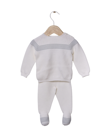 Camisola Riscas Tricotada em Lã Merino