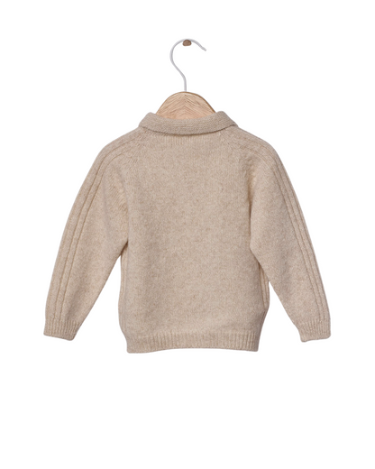 Camisola Polo Tricotada em Lã Merino